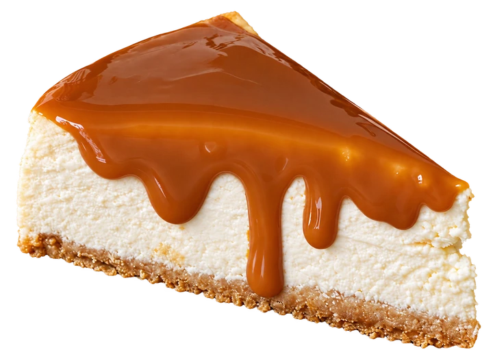 Fatia de cheesecake de doce de leite