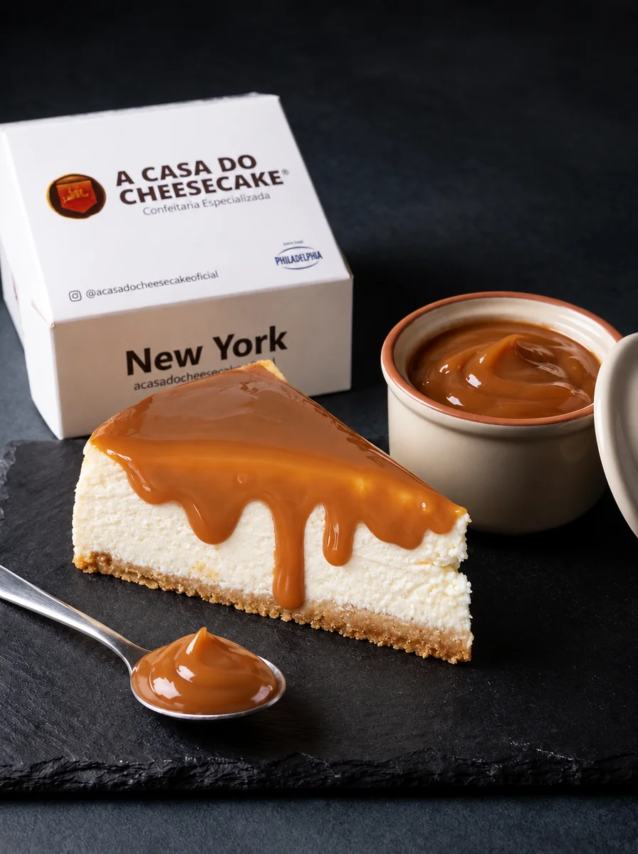 Fatia de cheesecake sabor Doce de Leite