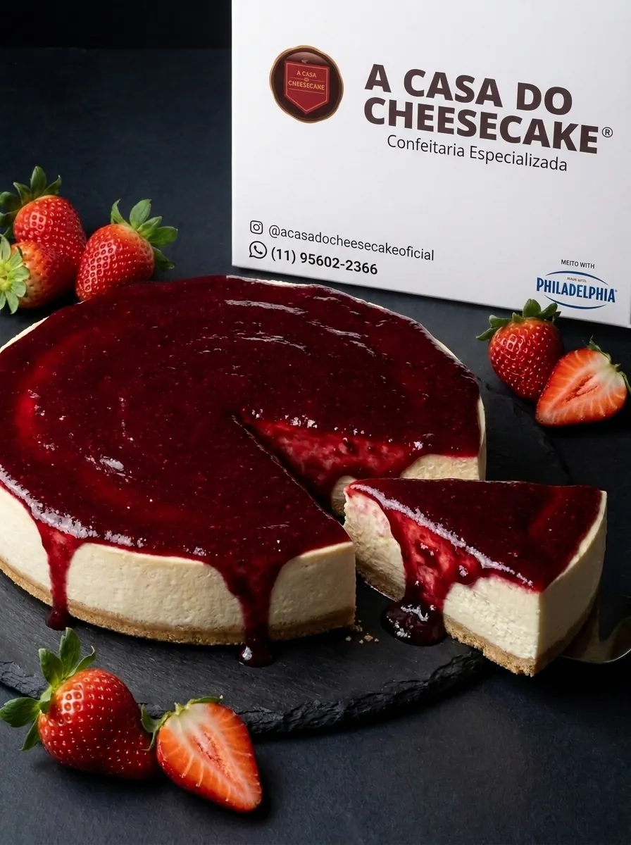 Cheesecake inteiro sabor Morangos