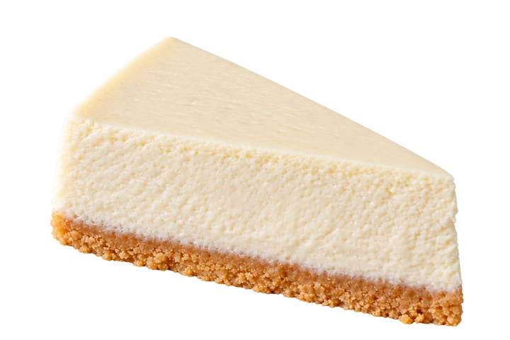 Fatia de cheesecake tradicional, sem cobertura